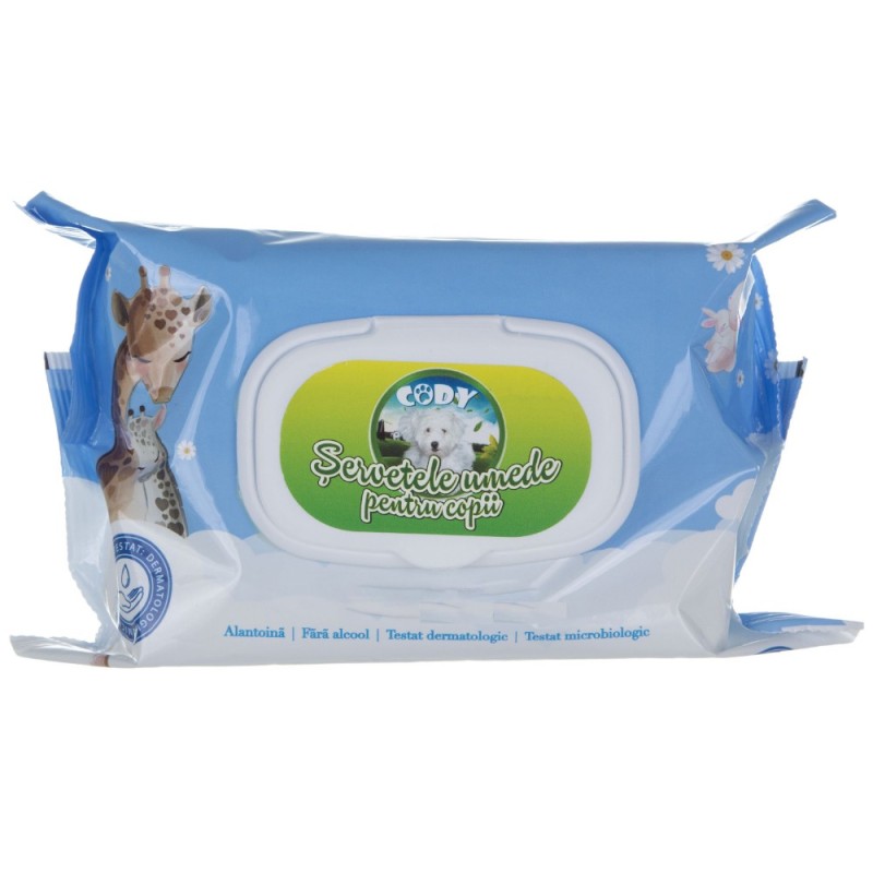 Set 7 x 70 Servetele Umede cu Capac Cody