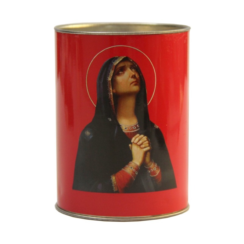 Set 7 x Candela Ecologica cu Capac Anti-Vant Maica Domnului, 30 Ore