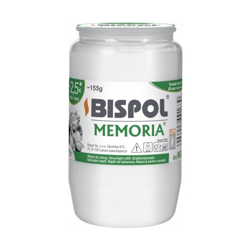 Set 7 x Candela Rezerva Bispol cu Ulei Alb 55 Ore