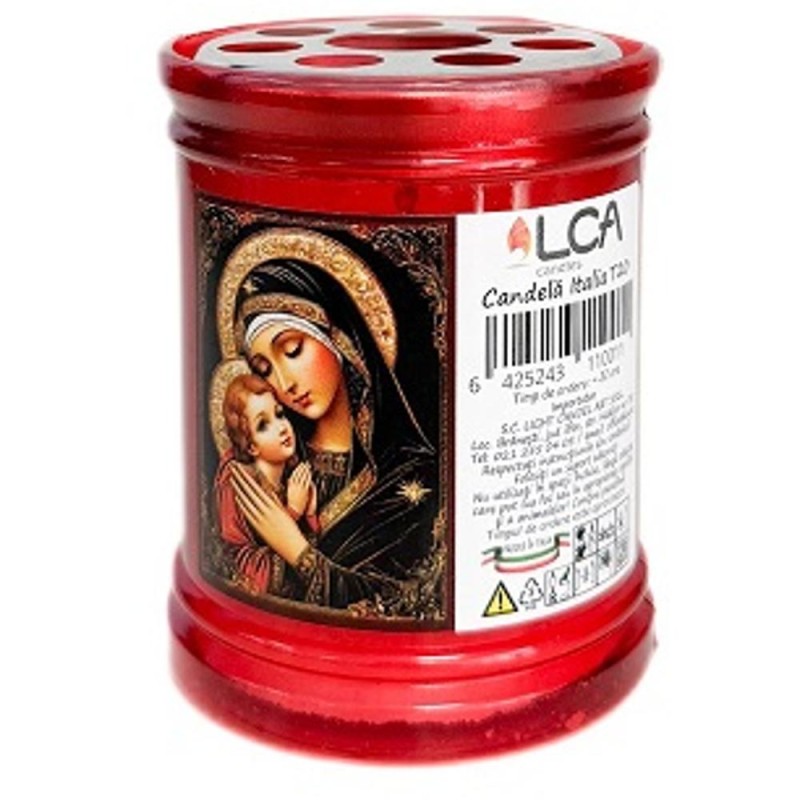 Set 7 x Candela Rosie, Italia, cu Capac Anti-Vant