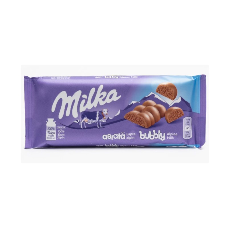 Set 7 x Ciocolata Aerata, Milka, cu Lapte, 90 g