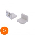 Set 7 x Coltar Suspendare + Capac Plastic Alb Premium