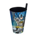 Set 7 x Pahar din Plastic cu Pai, Batman, 400 ml, Tuffex