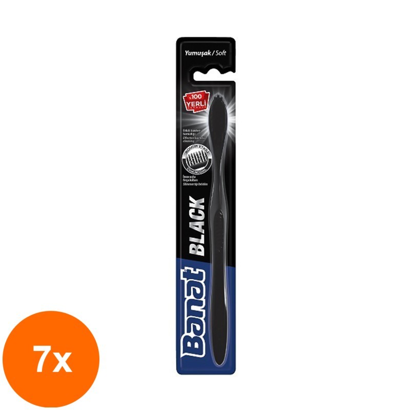 Set 7 x Periuta de Dinti Banat, Carbon Soft