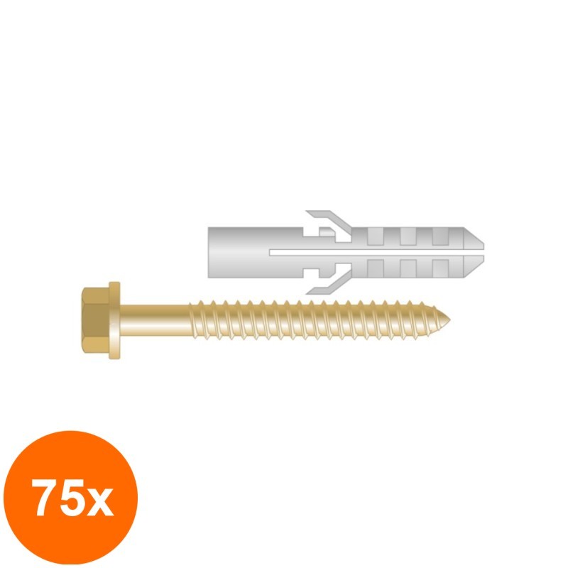 Set 75 x Fixhexsurub 6 x 80, Diblu 8 x 40