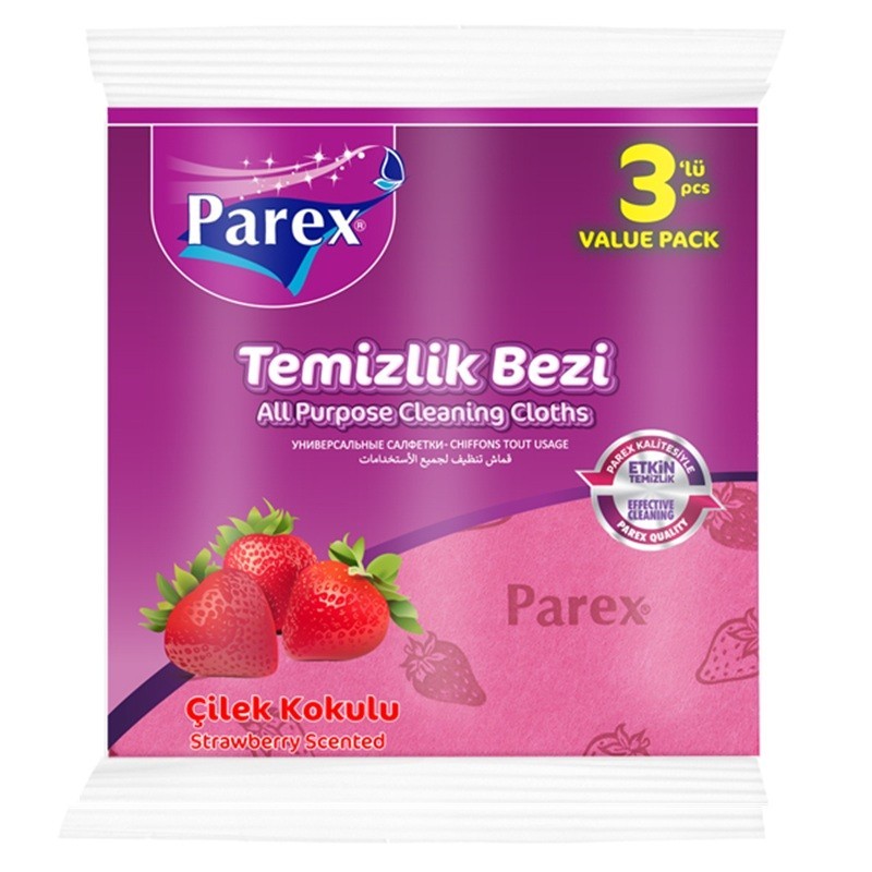 Set 8 x 3 Lavete Multifunctionale Parex, cu Parfum de Capsuni