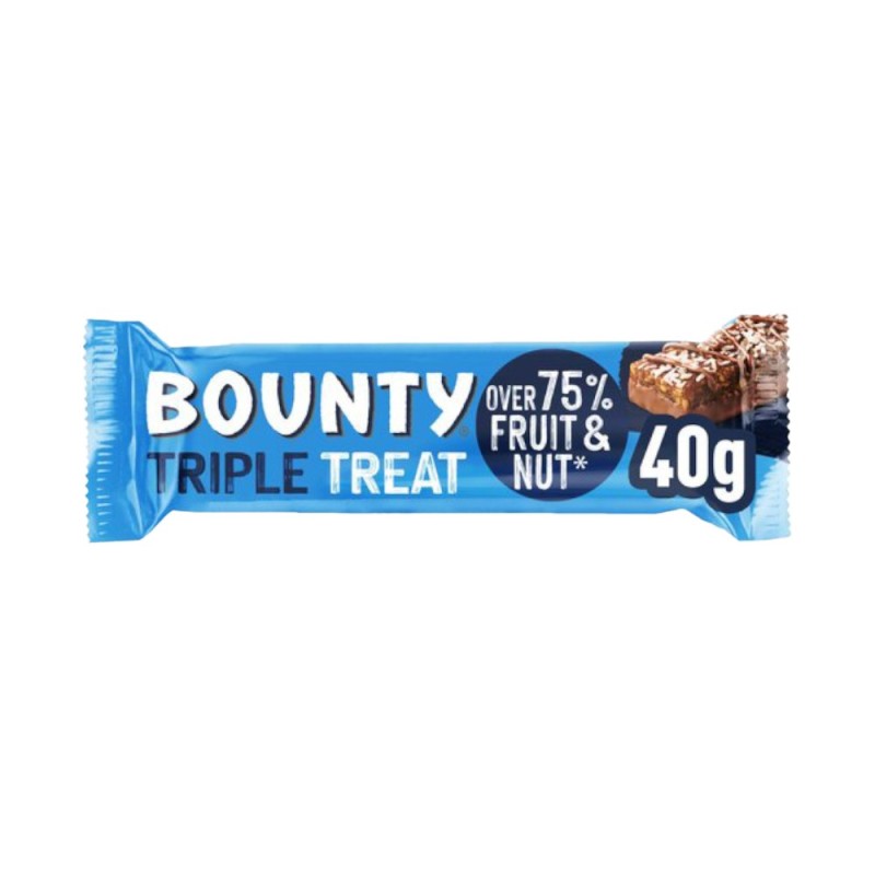 Set 8 x Baton Triple Treat, Bounty, cu Arahide si Curmale, 40 g