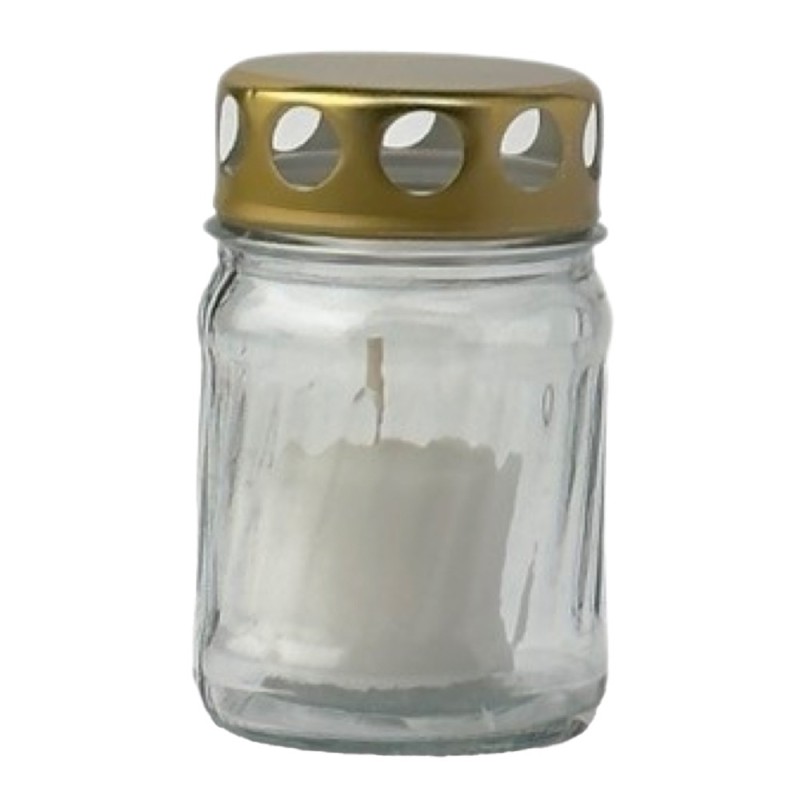 Set 8 x Candela din Sticla, Alba, 50-2B-A, 8 Ore