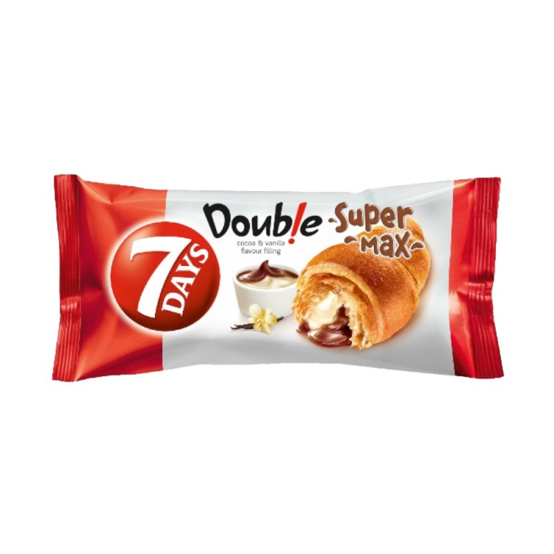 Set 8 x Croissant cu Crema de Cacao si Vanilie, 7 Days Double Super Max, 110 g