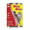 Set 8 x Hrana Umeda Pisici Adulte Miau Miau cu Carne de Vita, Conserva, 415 g