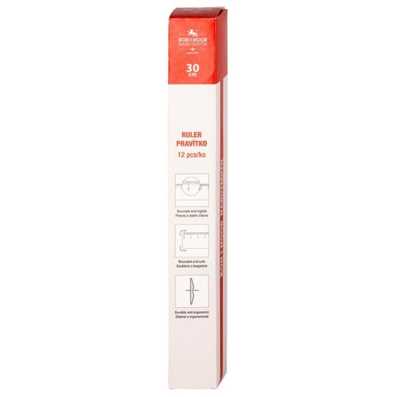 Set 8 x Rigla din Plastic, 30 cm, Transparenta, Koh-I-Noor