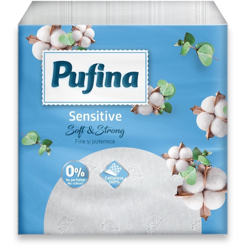 Set 8 x Servetele Masa, 1 Strat, 24 x 24 cm, Pufina, 90 Bucati