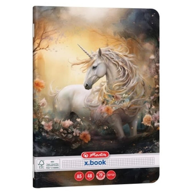 Set 80 x Caiet A5 Matematica, 48 de File, Model Unicorn, Herlitz