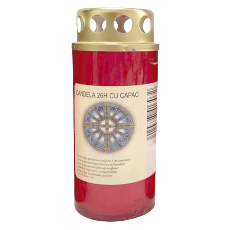 Set 9 x Candela cu Capac Antivant Rosie