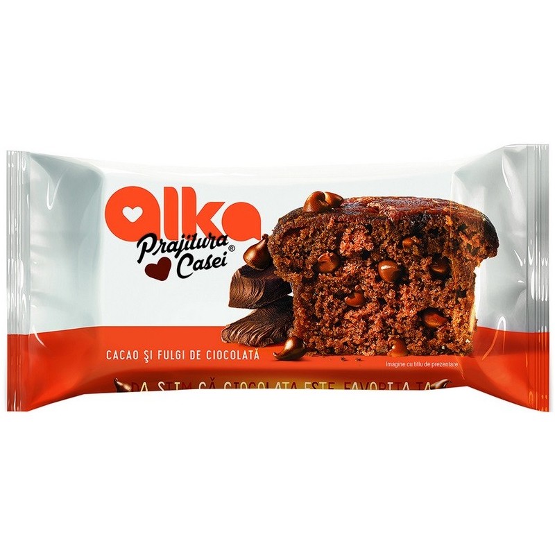 Set 9 x Prajitura Casei cu Cacao si Fulgi de Ciocolata Alka, 60 g