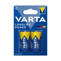 Set Baterii Alcaline R14 C Varta Longlife Power, 2 Bucati
