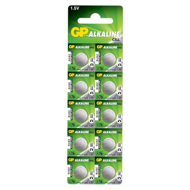 Set Baterii Alcaline Tip Buton AG13, GP, 10 Bucati