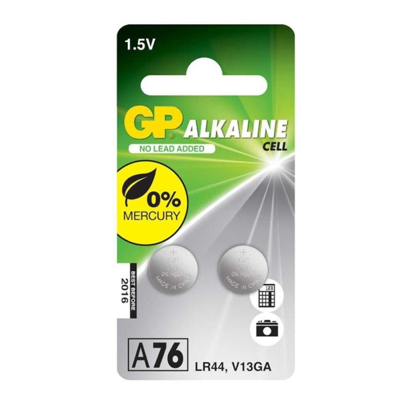 Set Baterii Alcaline Tip Buton AG13, GP, 11.6 x 5.4 mm, 2 Bucati
