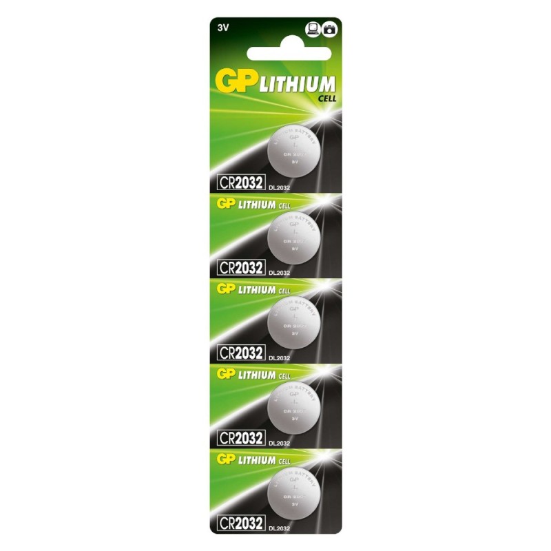 Set Baterii Tip Buton Litiu GP, 3 V, 20 x 3.2 mm, 5 Bucati