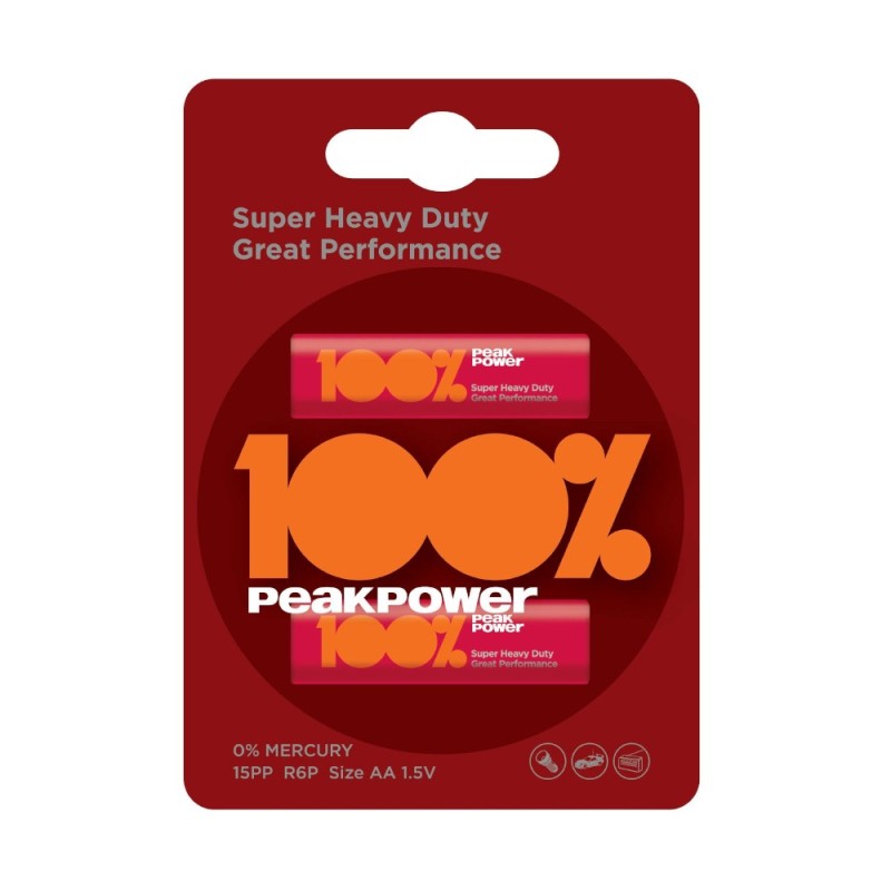 Set Baterii Zinc AA R6, Peak Power, 2 Bucati