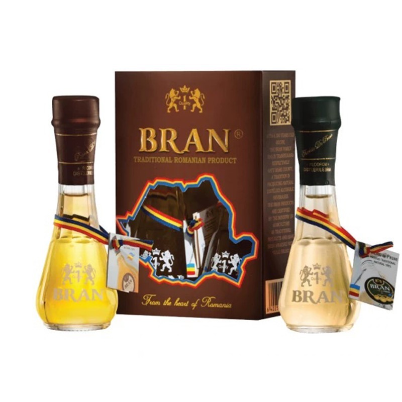 Set Bran: Palinca 45 ml, Rachiu 45 ml, 2 Toiuri