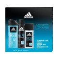 Set Cadou Barbati Adidas Ice Dive, Deodorant Natural Spray 75 ml, Deodorant Spray, Gel de Dus 250 ml
