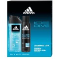 Set Cadou Barbati, Adidas Ice Dive, Gel de Dus 3 in 1 250 ml, Deoodorant Spray 150 ml