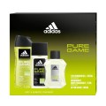 Set Cadou Barbati Adidas Pure Game, After Shave 100 ml, Deodorant Natural Spray 75 ml, Gel de Dus 250 ml