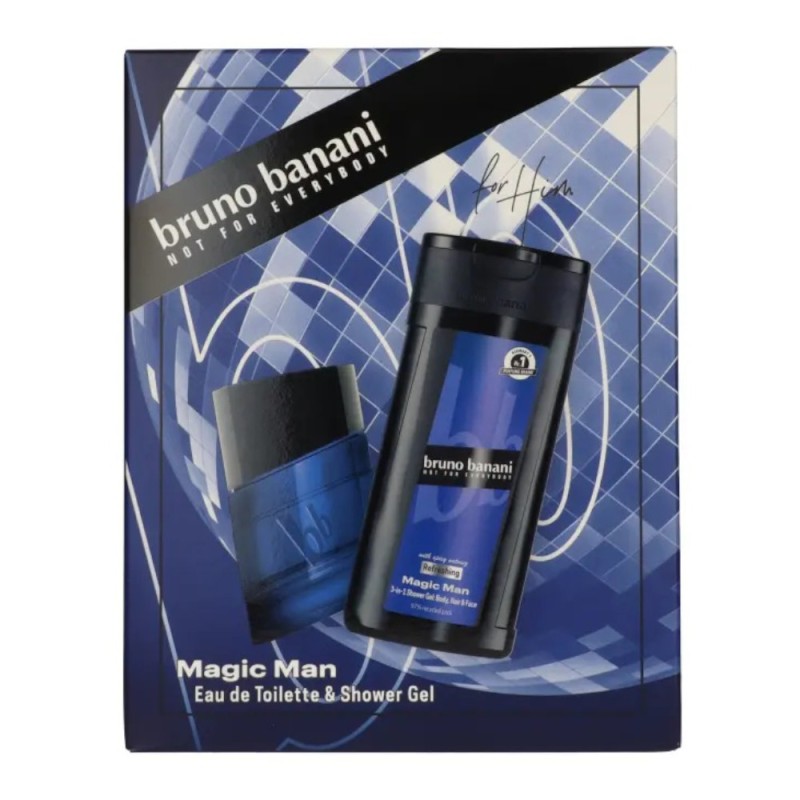 Set Cadou Barbati Bruno Banani Magic Man, Apa de Toaleta 30 ml, Gel de Dus 250 ml
