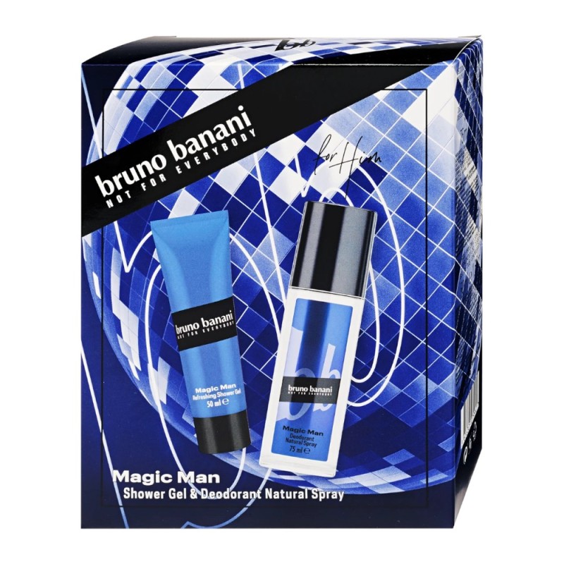 Set Cadou Barbati Bruno Banani Magic Man, Deodorant Natural Spray 75 ml, Gel de Dus 50 ml