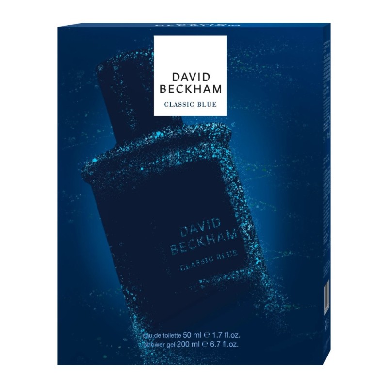 Set Cadou Barbati David Beckham Classic Blue, Apa de Toaleta 50 ml, Gel de Dus 200 ml