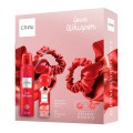 Set Cadou Femei C-Thru, Deodorant Spray Love Whisper 150 ml, Apa de Toaleta 30 ml, Elastice Par
