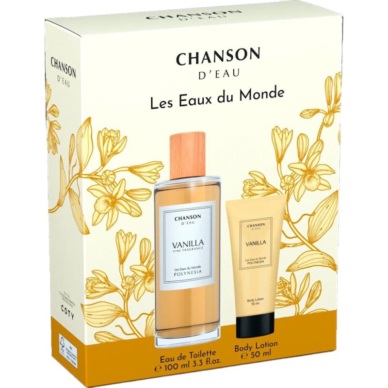 Set Cadou Femei Chanson D'Eau Vanilla, Apa de Toaleta 100 ml, Lotiune Corp 50 ml