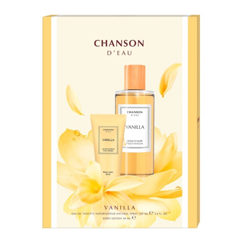 Set Cadou Femei Chanson D'Eau Vanilla, Femei, Apa de Toaleta 100 ml, Lotiune Corp 50 ml