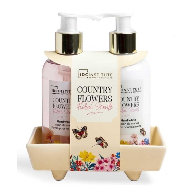 Set Cadou Femei IDC Institute Country Flowers, Sapun, Crema Maini, 200 ml
