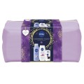 Set Cadou Femei Nivea Cashmere Touch, Lotiune Corp 250 ml, Gel Dus Cashmere 250 ml, Deodorant Stick Invisible Clear si Geanta