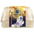 Set Cadou Femei Nivea Q10 Firming Skin, Crema Antirid Zi 50 ml, Apa Micelara 100 ml, Crema Maini 3in1 100 ml, Geanta