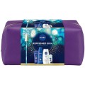 Set Cadou Femei Nivea Refreshed Skin, Lapte Corp 250 ml, Gel Dus 250 ml, Deodorant Roll-on 50 ml, Crema Maini 100 ml, Geanta