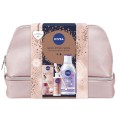 Set Cadou Femei Nivea Sculpted Skin, Ser Fata Cellular Expert Lift 50 ml, Apa Micelara Ten Sensibil 400 ml si Geanta