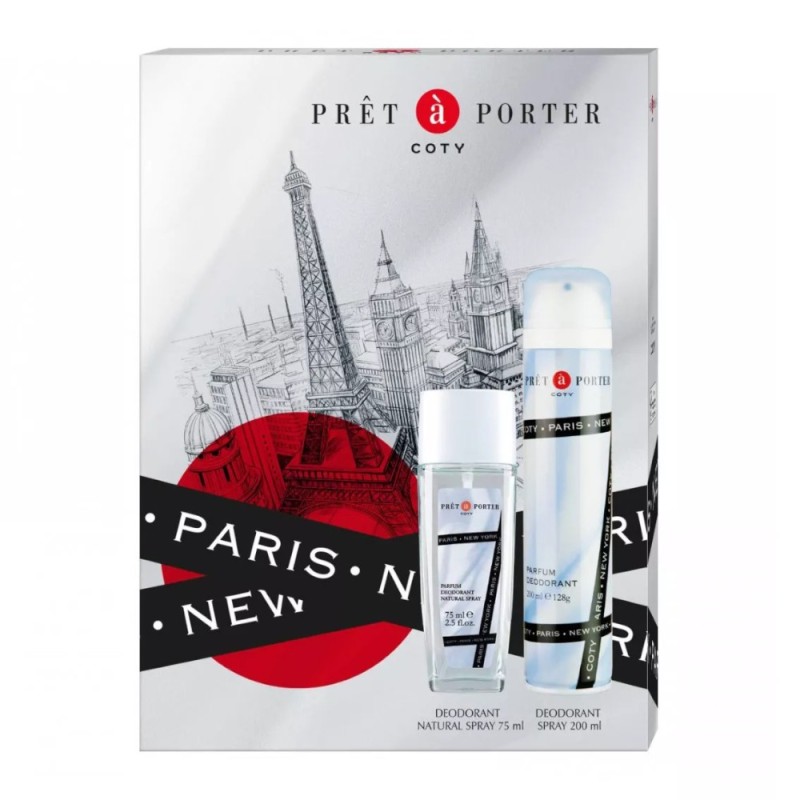 Set Cadou Femei Pret a Porter, Deodorant Natural Spray 75 ml, Deodorant 200 ml