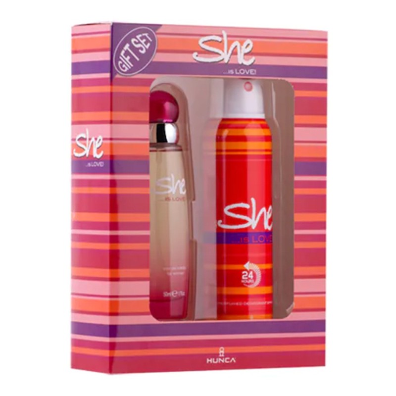 Set Cadou She Love, Femei, Apa de Toaleta 50 ml si Deodorant Spray 150 ml