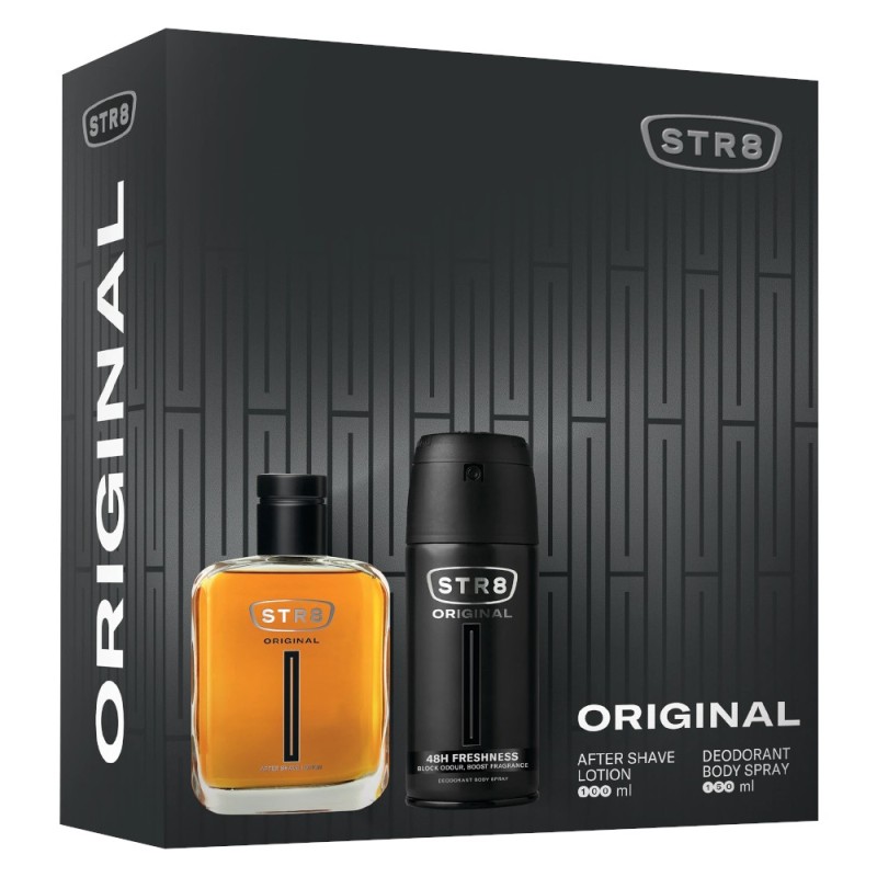 Set Cadou Str8 Original, Barbati, Lotiune dupa Ras, 100 ml si Deodorant Spray, 150 ml
