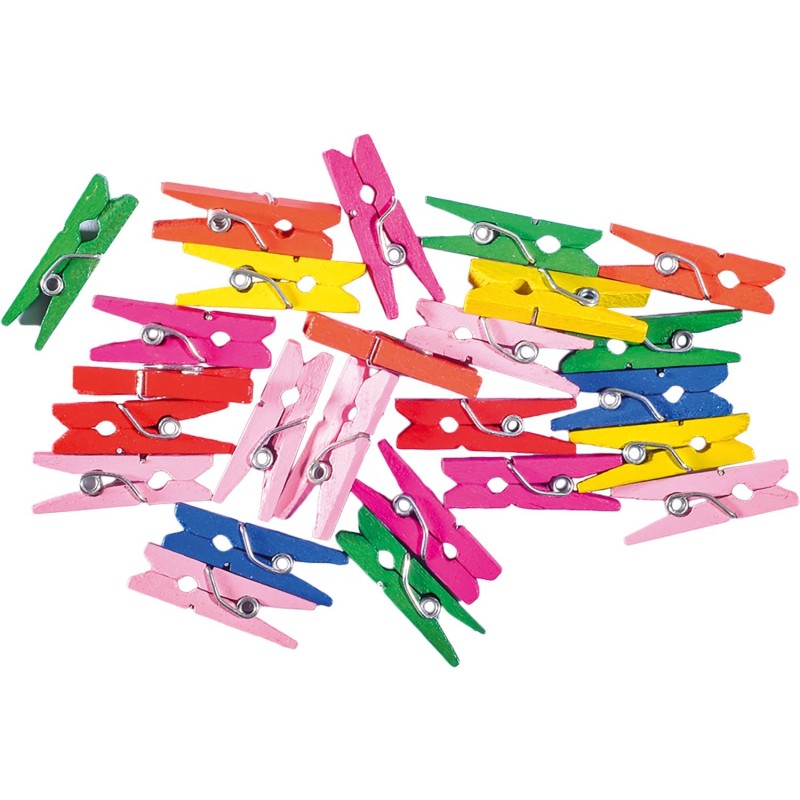 Set Carlige din Lemn, Statovac, Diverse Culori, 2.5 cm, 25 Bucati