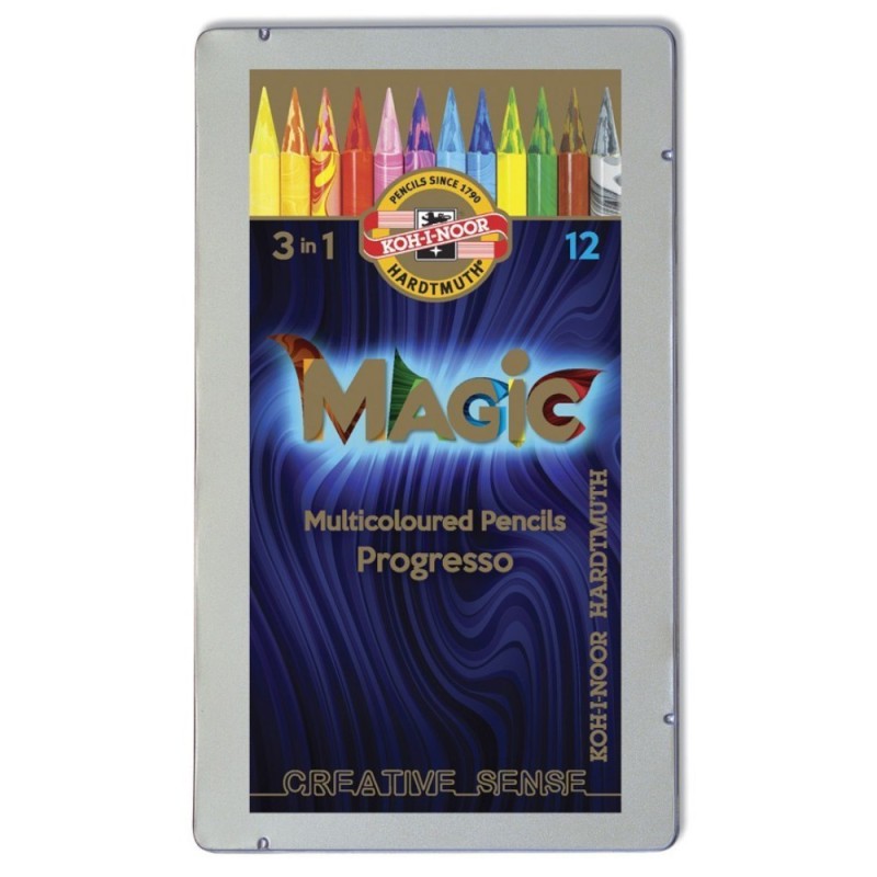 Creioane Colorate fara Lemn, Magic, 12 Culori