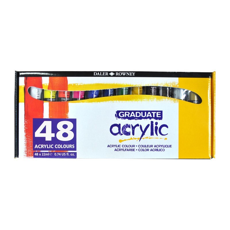 Set Culori Acrilice 48x22 ml Graduate Daler Rowney