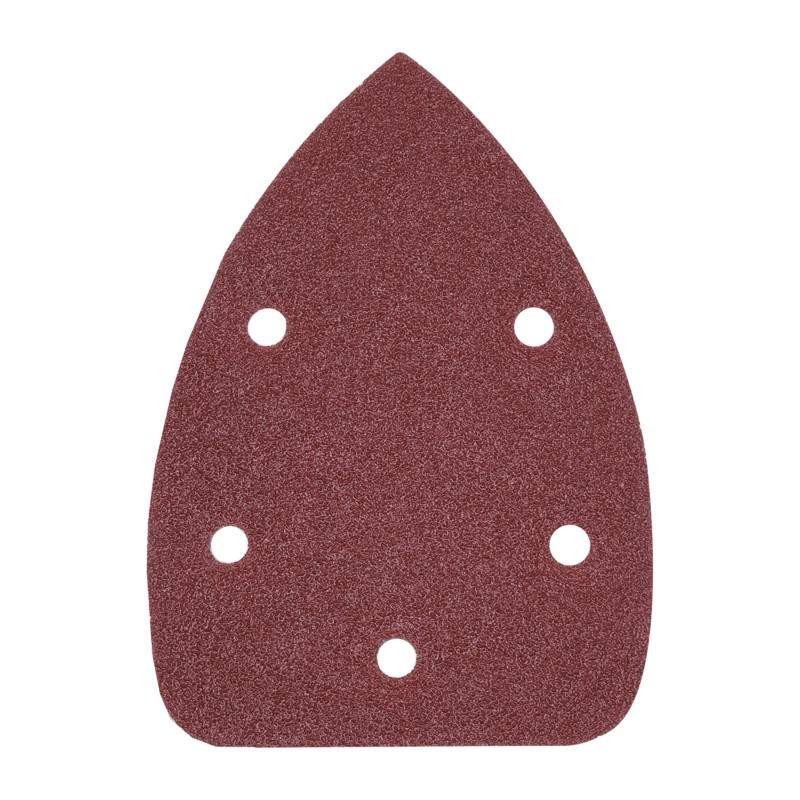 Set de 10 Triunghiuri Abrazive cu Velcro cu 5 Orificii, Profesional, Harden, 90 x 140 mm, Granulatie 120