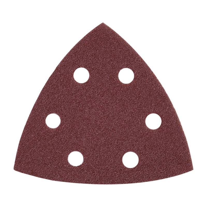 Set de 10 Triunghiuri Abrazive cu Velcro cu 6 Orificii, Profesional, Harden, 93 x 93 x 93 mm, Granulatie 120