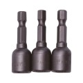 Set de 3 Bits Tubulari Magnetici Scurti, Lungime 45 mm, Profesional, Harden, 10 mm