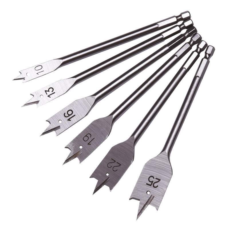 Set de 6 Burghie Plate pentru Lemn, Profesional, Harden