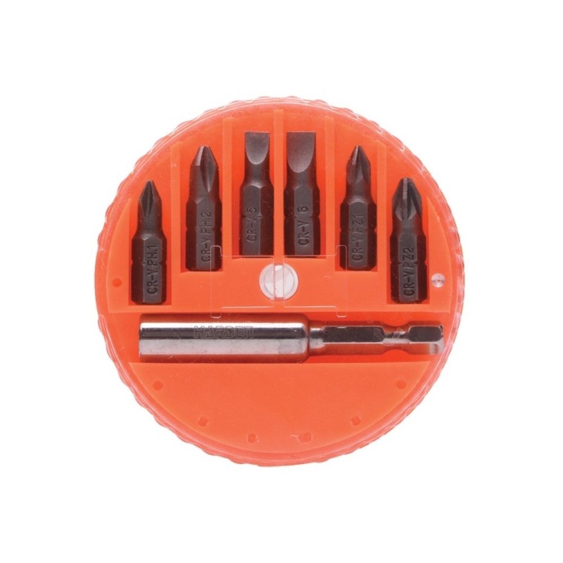 Set de 7 Bits, Slot, Philips, Pozidriv, 25 mm, Harden